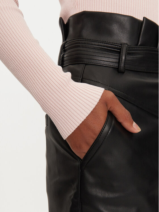 Morgan Morgan Rock aus Kunstleder 232-JANI Schwarz Slim Fit