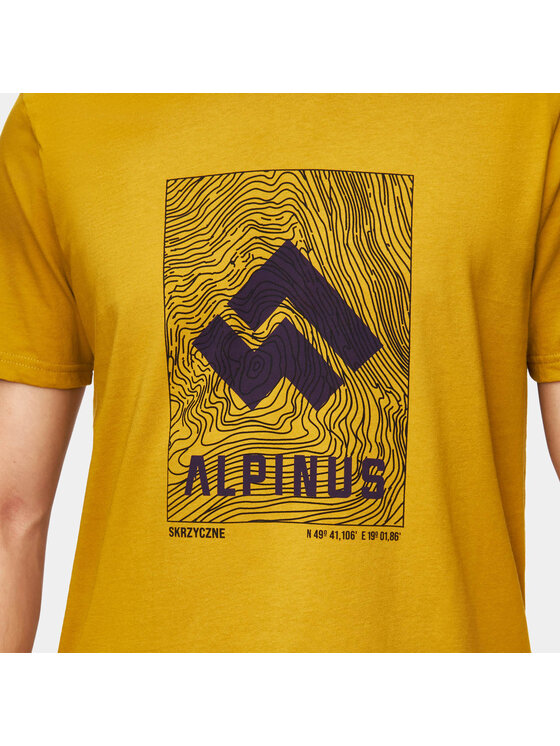 Alpinus Alpinus T-Shirt Skrzyczne Żółty Regular Fit