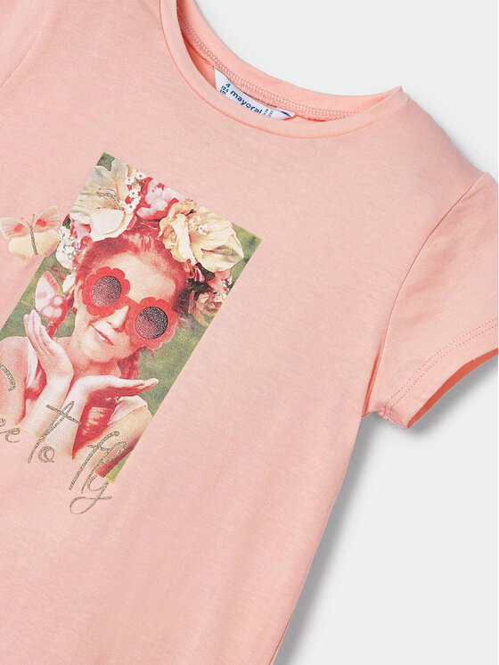 Mayoral Mayoral Тишърт 3090 Розов Regular Fit