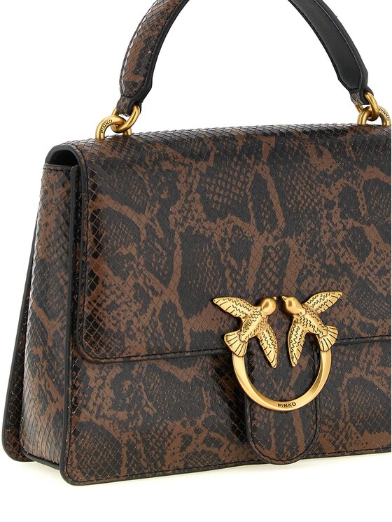 PINKO PINKO Torebka Brown Calfskin Hand Brązowy