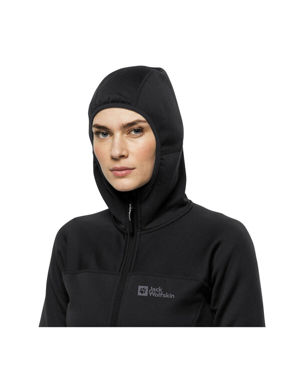 Jack Wolfskin Jack Wolfskin Felpa di pile Jack Wolfskin Hirschberg Hooded FZ W Nero Regular Fit