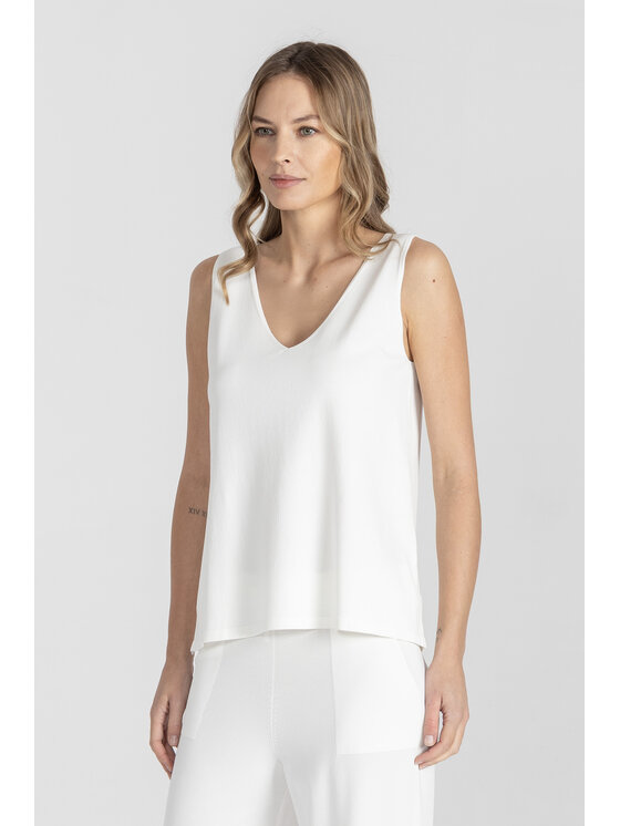 Deni Cler Milano Deni Cler Milano Top T-DC-0010-F2-20-10-1 Biały Regular Fit