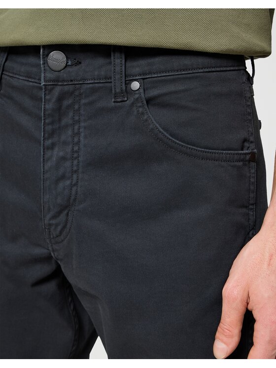 Wrangler Wrangler Jeansy Greensboro Black Czarny Slim Fit