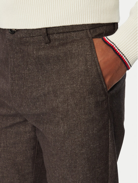 Tommy Hilfiger Tommy Hilfiger Pantaloni chino Denton MW0MW44823 Maro închis Slim Fit
