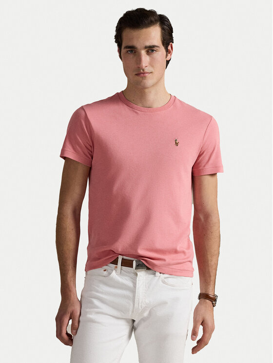 Polo Ralph Lauren Tričko 710740727096 Ružová Custom Slim Fit