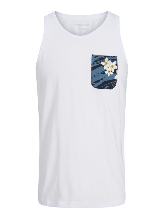 Jack&Jones Tank top Hawaii 12269321 Biela Standard Fit
