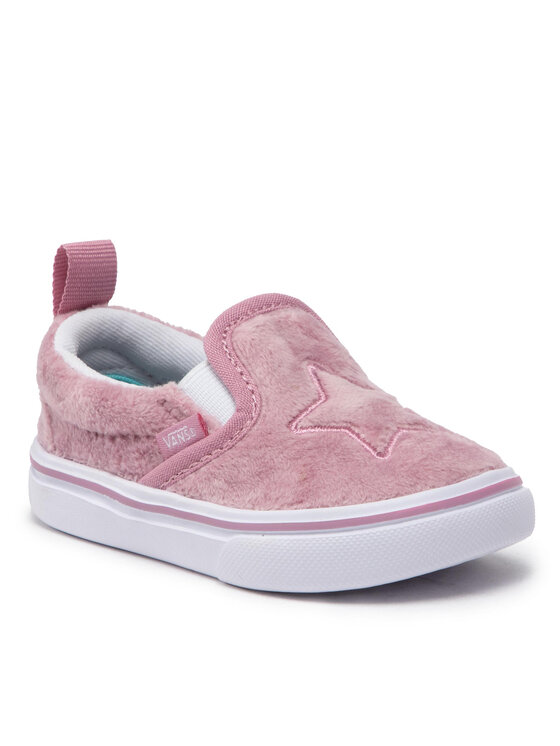 Baby pink vans slip ons on sale