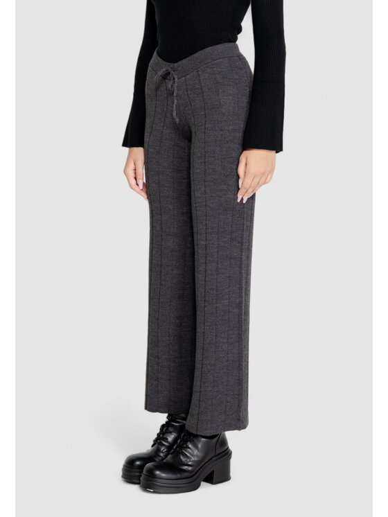 ONLY ONLY Παντελόνι γυναικείο ONLTESS MW PANT KNT Γκρι Regular Fit