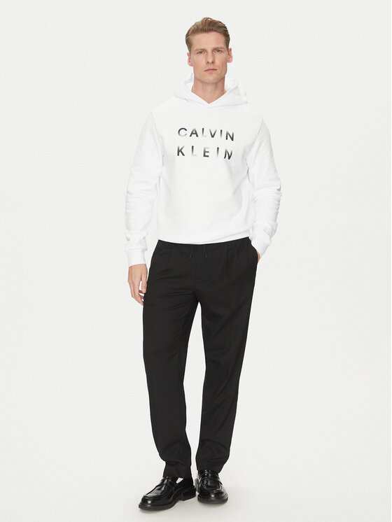 Calvin Klein Calvin Klein Felpa Enlarged Logo K10K114261 Bianco Regular Fit