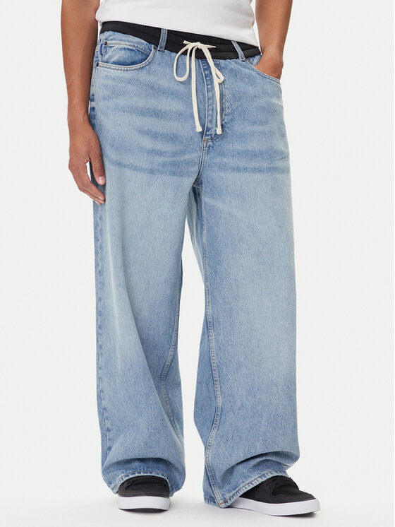 HUGO Jeansy Draisen 50541777 Niebieski Oversize