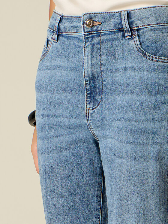 Oltre Oltre Jeansy P579R409441N024 Turkusowy Skin Fit