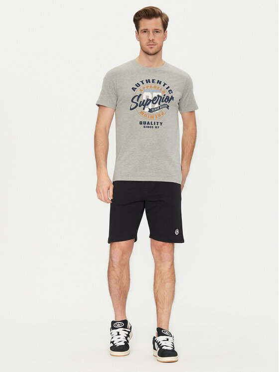 Blend Blend Тишърт 20717758 Сив Regular Fit