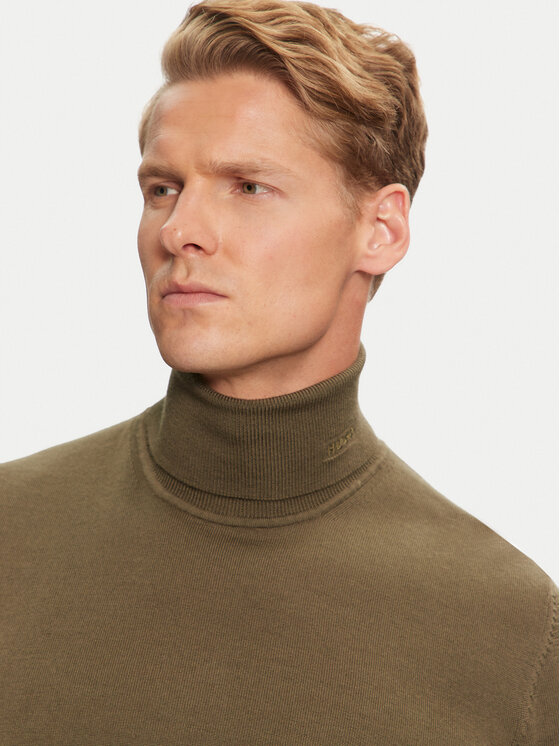 HUGO HUGO Rollkragenpullover San Thomas-M 50474174 Khakifarben Slim Fit