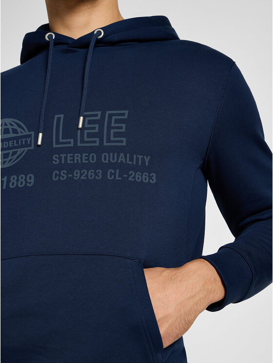 Lee Lee Bluza SEASONAL HOODIE Niebieski Regular Fit