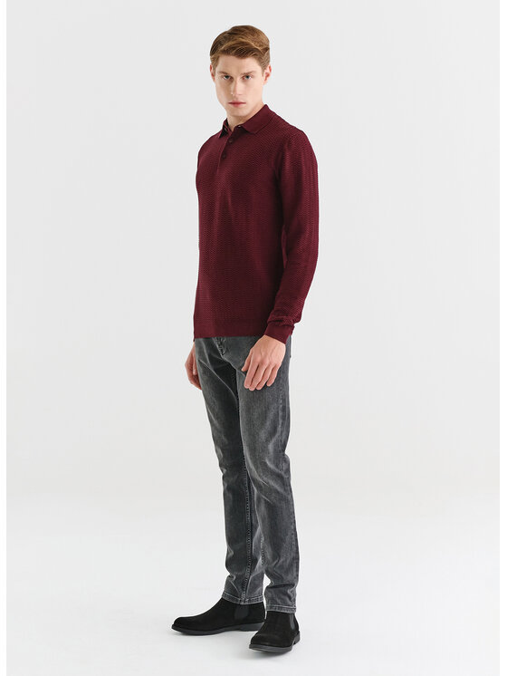 Pako Lorente Pako Lorente Sweter P23WF-2X-010 Bordowy Classic Fit