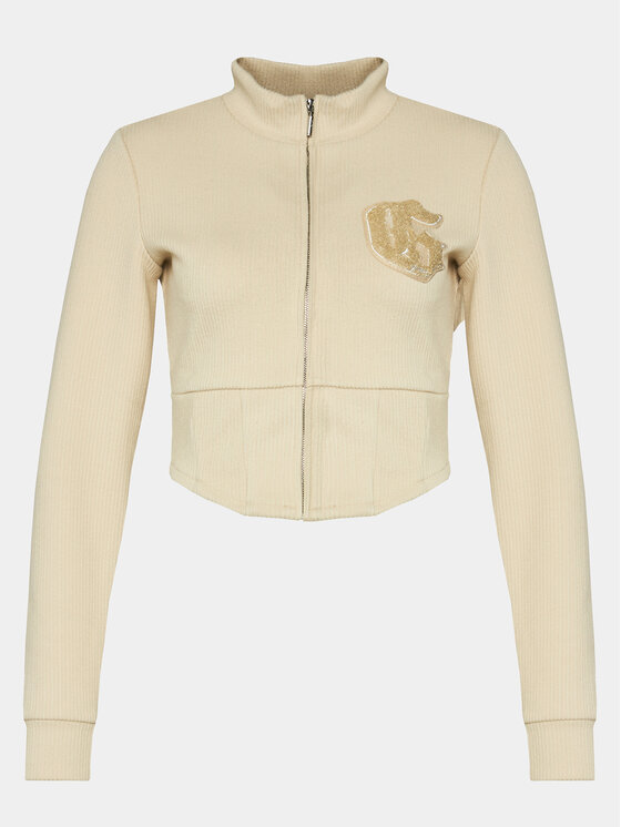 Guess Guess Суитшърт Ls Mariah Croset Top W4RQ22 KC360 Бежов Regular Fit