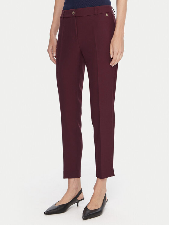 Maryley Maryley Ženske hlače 25IB52Z/M17/43BU Bordo rdeča Regular Fit