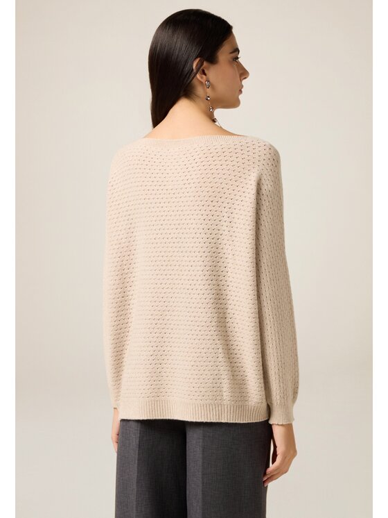 Oltre Oltre Cardigan M126E002126N002 Écru Regular Fit