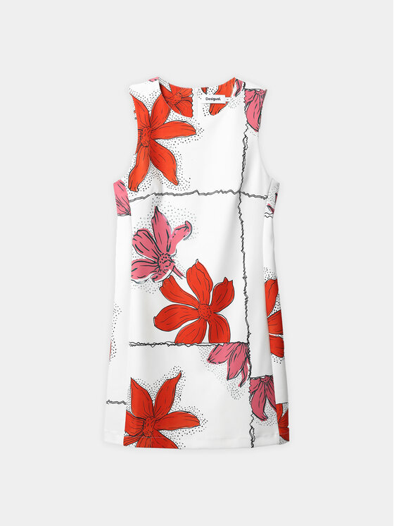 Desigual Desigual Sommerkleid Houston 24SWVW01 Weiß Regular Fit