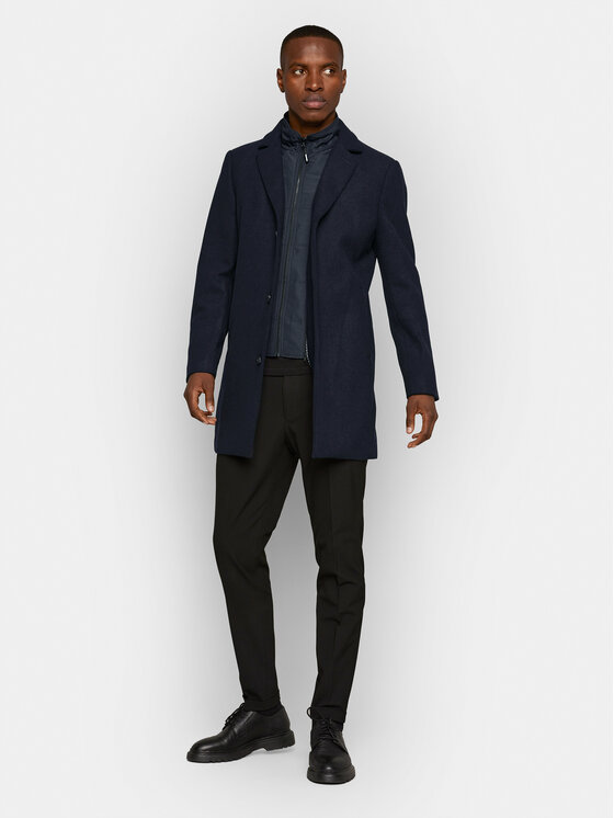 Matinique Matinique Płaszcz wełniany 30206267 Granatowy Regular Fit