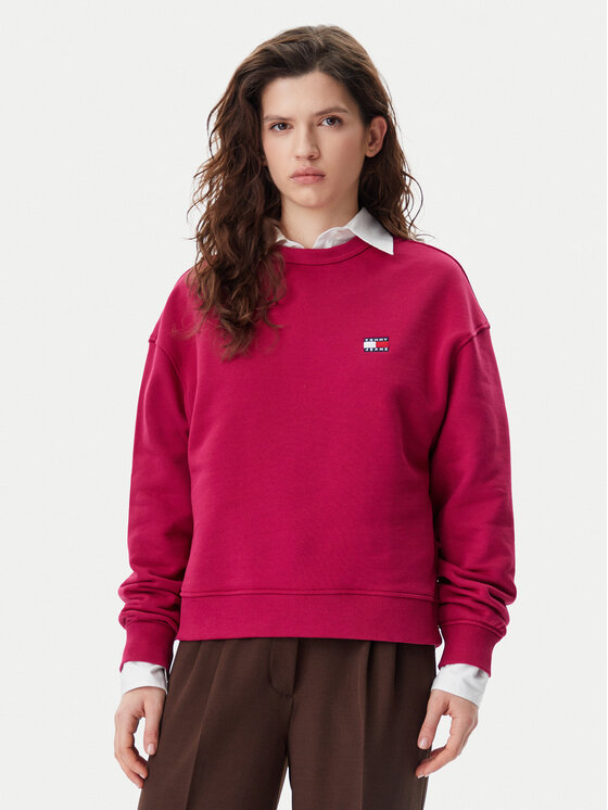 Tommy Jeans Mikina DW0DW19408 Ružová Boxy Fit
