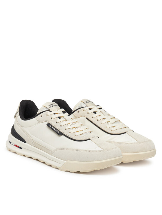 Tommy Hilfiger Tommy Hilfiger Laisvalaikio batai Retro Runner Nylon Mix FM0FM05523 Écru