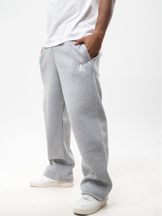 Jigga Wear Jigga Wear Spodnie dresowe Spodnie Dresowe Baggy Męskie Szare Jigga Wear Haft Logo Drawcord M Szary Baggy Fit