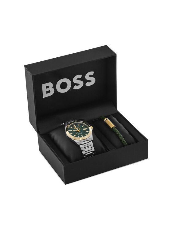 BOSS BOSS Uhr und Armband Set Strike - Gift Set 1570179 Silberfarben