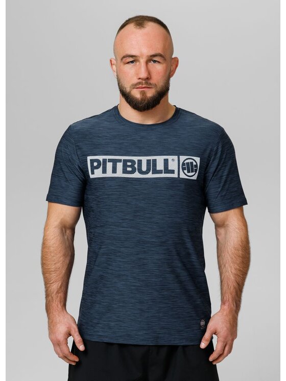 PITBULL PITBULL Koszulka techniczna Casual Sport Hilltop Granatowy Regular Fit