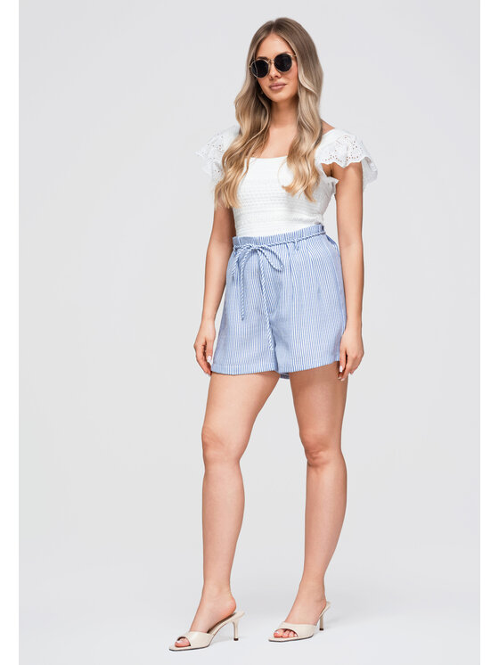 Ombre Ombre Szorty materiałowe OW-ST-E0004 Granatowy Relaxed Fit