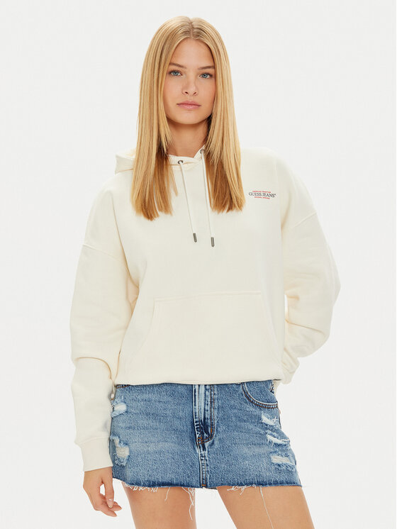 Guess Jeans Mikina W4BQ21 KC811 Béžová Regular Fit