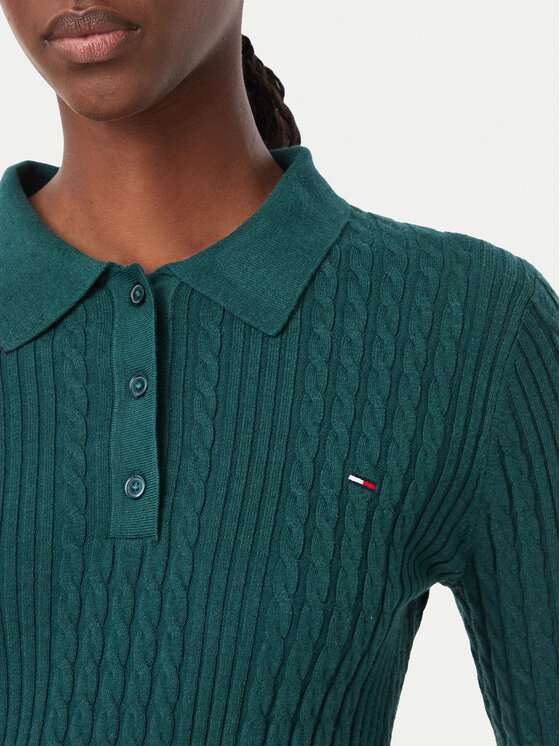 Tommy Jeans Tommy Jeans Sweter DW0DW23354 Zielony ciemny Slim Fit