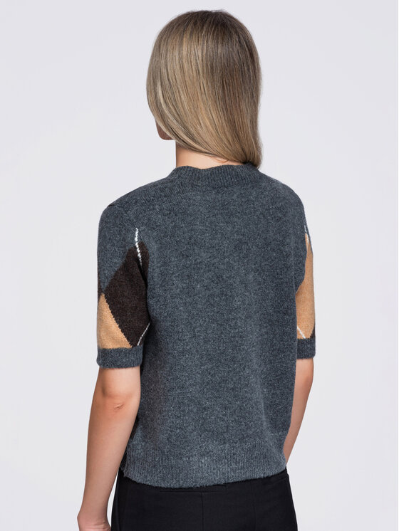 Ombre Ombre Sweter OW-SW-E0037 Szary Regular Fit