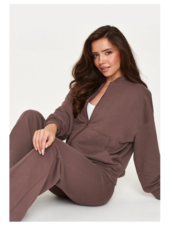 Makadamia Makadamia Dres M949 Brązowy Loose Fit