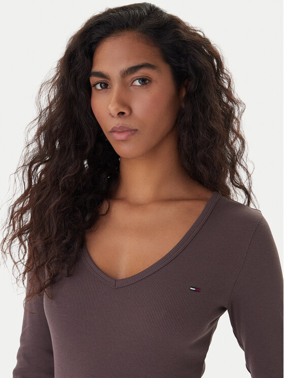 Tommy Jeans Tommy Jeans Bluza Essential DW0DW17990 Rjava Slim Fit