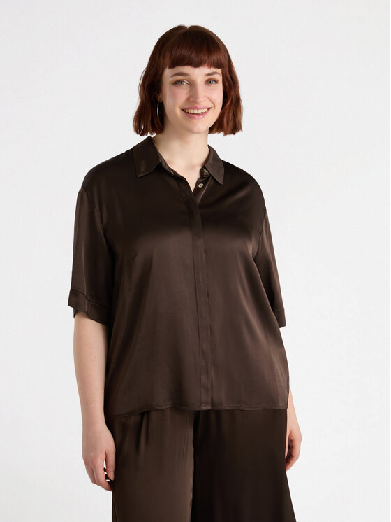 Fiorella Rubino Fiorella Rubino Camicia 5053T001391N022 Marrone Boxy Fit