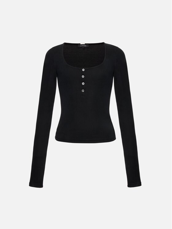 La Mania La Mania Longsleeve ESTHER Czarny Basic Fit