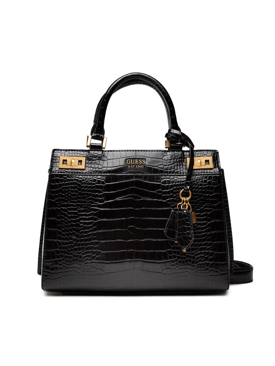 Buy Guess Katey Croc Luxury Satchel Black Bag from Next Latvia