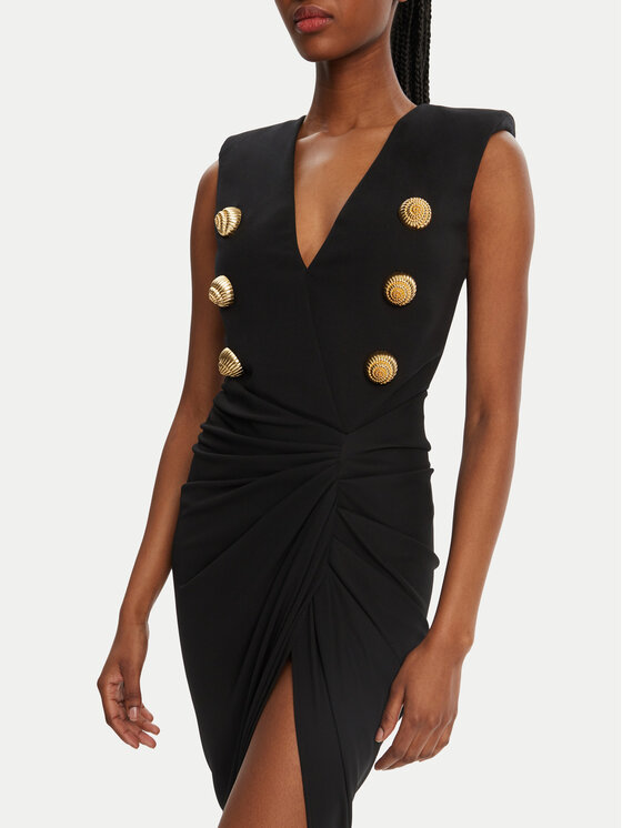 Balmain Balmain Sukienka wieczorowa DF0RP575JE50 Czarny Regular Fit