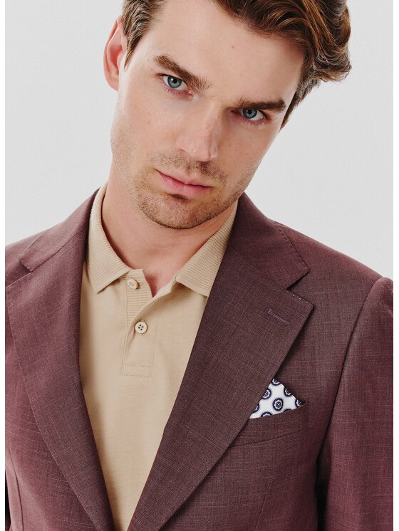 Pako Lorente Pako Lorente Marynarka P24WF-3X-017 Bordowy Slim Fit