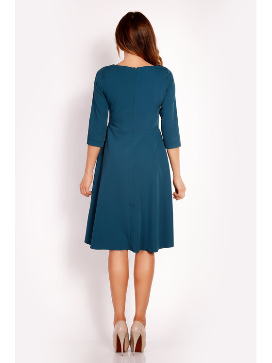 Awama Awama Sukienka koktajlowa L008 Zielony Basic Fit