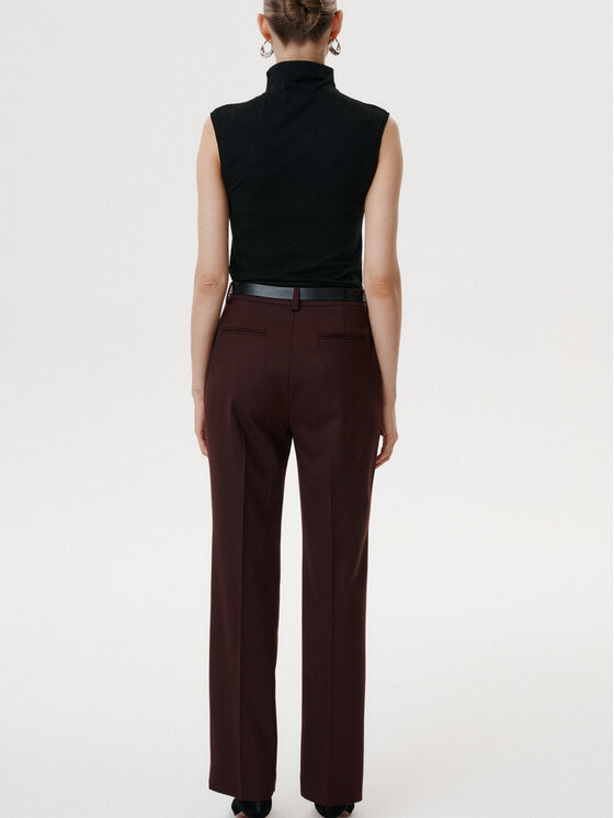 MARI PRETI MARI PRETI Spodnie garniturowe Serene Bordowy Slim Fit