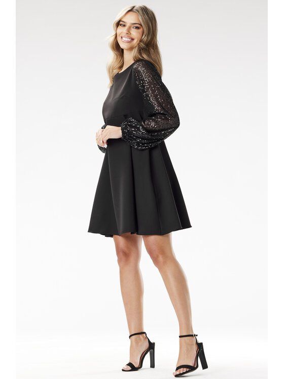 Awama Awama Sukienka wieczorowa A694 Czarny Basic Fit