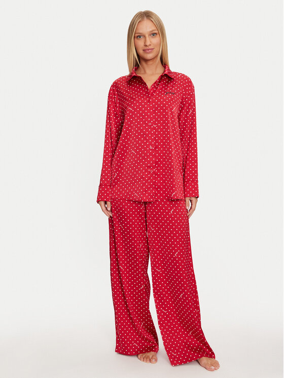 Guess Pigiama O4BX16 WEFC2 Rosso Relaxed Fit, taglia : M