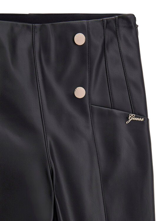 Guess Guess Kalhoty z imitace kůže J5BB00 WFV60 Černá Slim Fit