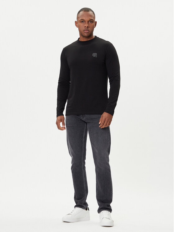 KARL LAGERFELD KARL LAGERFELD Majica dugih rukava 755052 554235 Crna Regular Fit