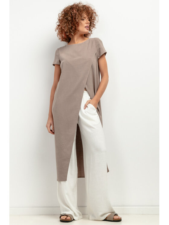 Tessita Tessita Narzutka NARZUTKA_T405_3_L Beżowy Classic Fit