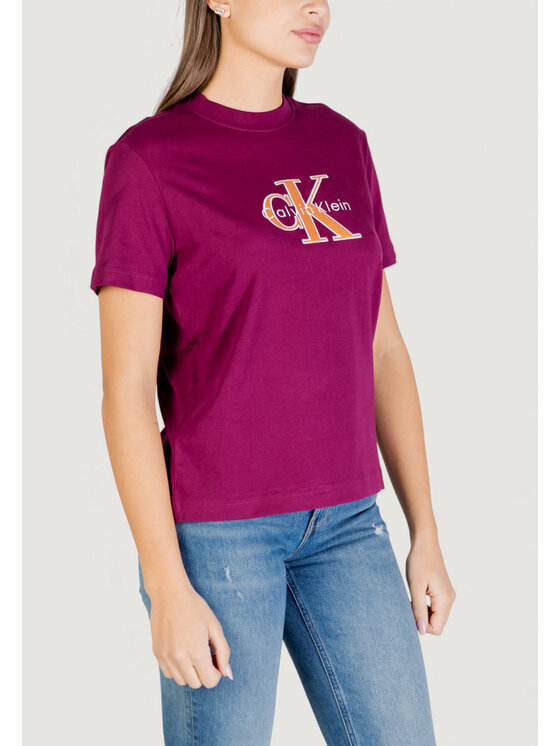 Calvin Klein Jeans Calvin Klein Jeans T-shirt LV047E819G Bordeaux Casual Fit