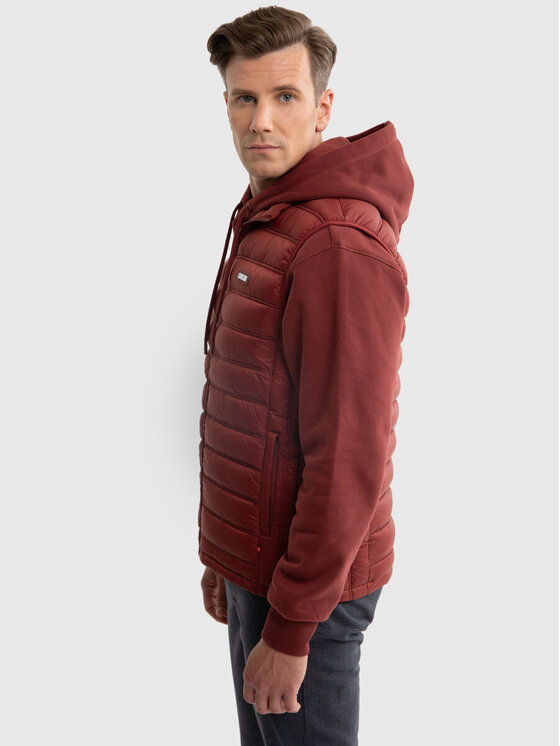BIG STAR BIG STAR Kamizelka JAXOON_604_130 Bordowy Basic Fit