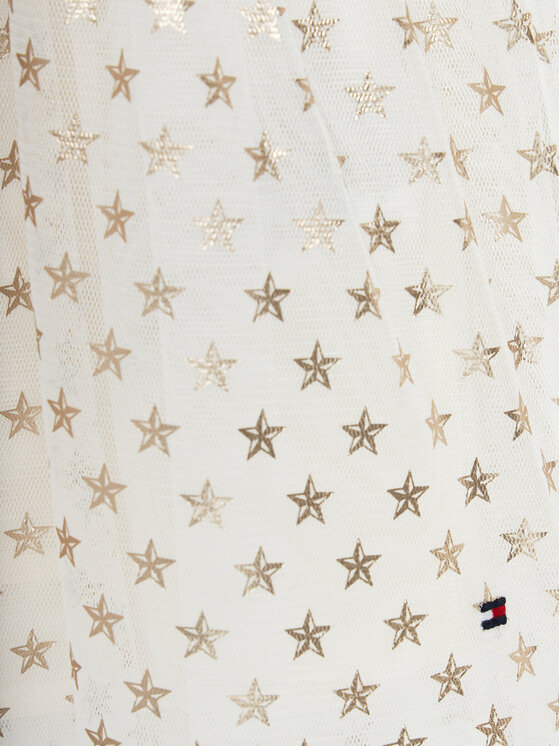 Tommy Hilfiger Tommy Hilfiger Vestito elegante Foil Star Dress Ls KG0KG08210 M Écru Regular Fit